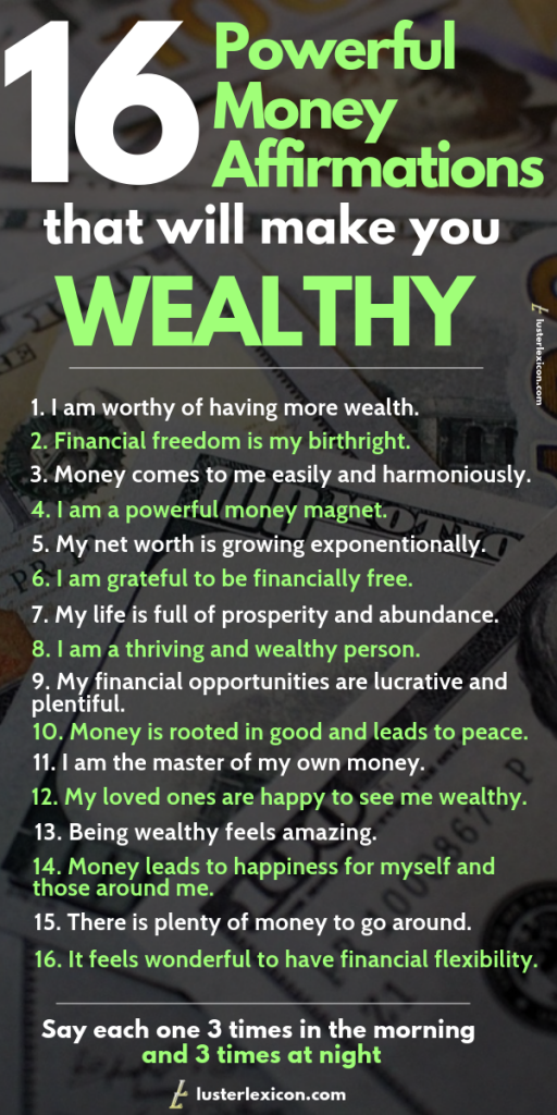 16 powerful money affirmations that will make you wealthy
