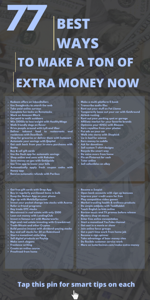 77 Legit and Smart Ways to Make Extra Money in 2022 Luster Lexicon